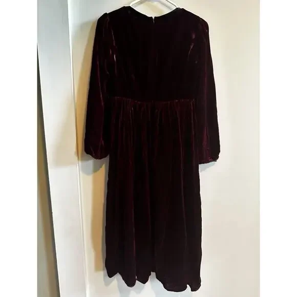 ESME THE GREAT GATSBY VELVET MIDI DRESS Size Small Whimsy Goth Holiday Keyhole - Picture 6 of 12